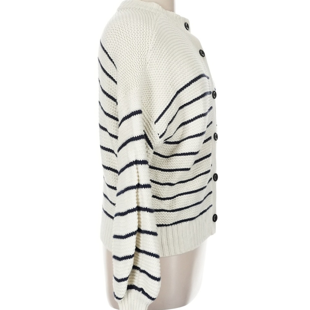 Alex Mill button back Cream Cardigan with Black Stripes - Picture 3 of 4
